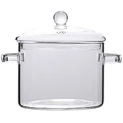 Cacerola De Vidrio Para Estufa Ollas transparentes para cocinar, olla de cristal para cocinar, ollas de vidrio resistentes al calor para cocinar en la estufa