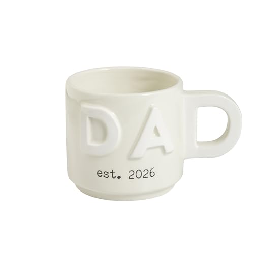 Taza de cerámica blanca con letras Dad