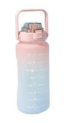AR Mall Sports Fitness GYM Water Bottle Spirit Motivational Water Bottle Gallon with Time Marker Large Capacity 2000ML, Leakproof BPA Free Fitness Sports Water Bottle