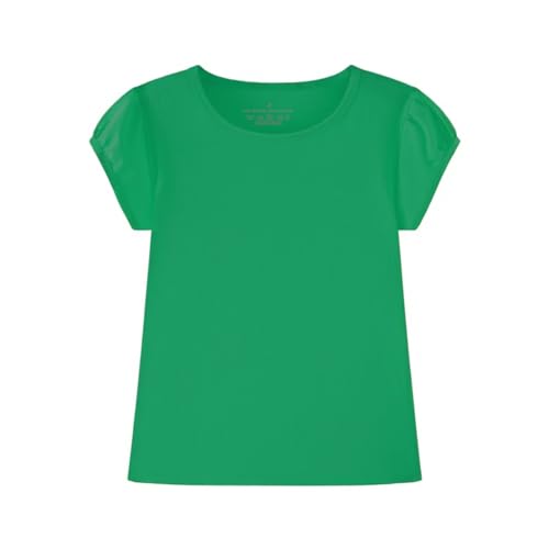 Image of Huata Girls Short Puff Sleeve Tee Basic T-Shirt 2 Packs Crewneck