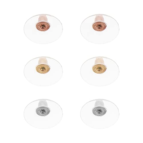 Ciieeo 3 Pairs Earring Backs for Studs Rubber Silicone Earring Backings Clear Secure Pierced Earring Backs Stopper Safety Hypoallergenic Earring Backs for Hook Earring Cover