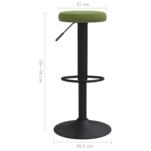 Tabouret de bar confortable en velours vert pour soulager le dos