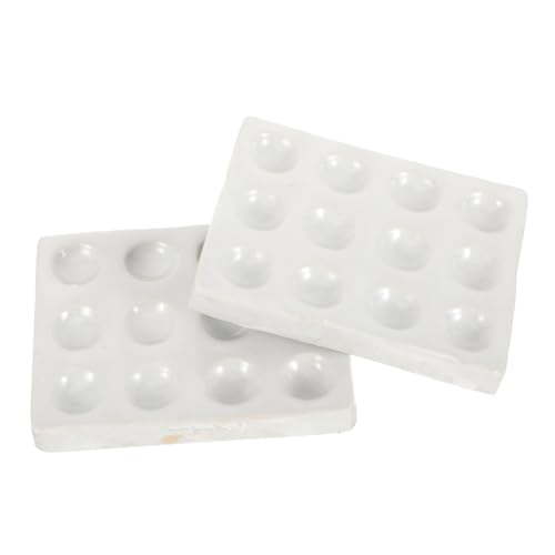 BELLIFFY Ceramic Plates Set 2 Pcs 12 Holes Scientific Lab Experiment Chemical Testing Reaction Plate