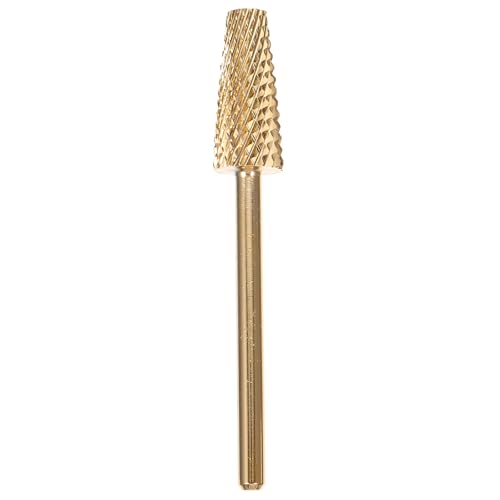 Homoyoyo Cabezal para Pulidor de Uñas en Forma Cónica Tamaño M, Broca de Tungsteno Color Dorado, Herramienta para Manicura Profesional y Cuidado de Piel Muerta