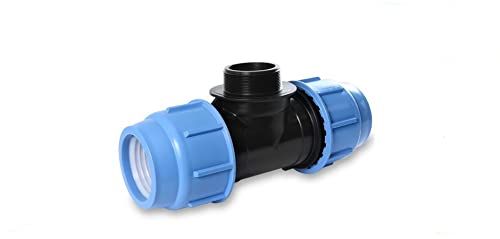 PP-Fitting T-Stück 16mm X 1/2" IG X 16mm – DVGW, 16 Bar, Für PE-Rohre & Bewässerung