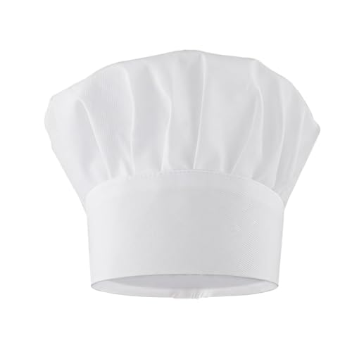 Annlpoy 1pcs BlancoGorro de Cocinero de Polialgodón Ajustable, Transpirable y Cómodo, para Profesionales de la Cocina, Restaurantes, Escuelas de Gastronomía y Uso Doméstico