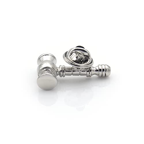 Image of Law Gavel Mallet Judge Lawyer Mason Brooch Lapel Pin
