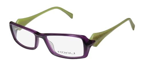 Koali 7007s For Ladies/Women Rectangular Shape Beautiful Designer Vision Care Eyeglasses/Eyewear (51-16-135, Purple/Green)