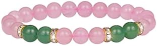 Natural Rose Quartz Bracelet, Healing Crystal Gemstone Bracelet, Bracelet Beads for Women