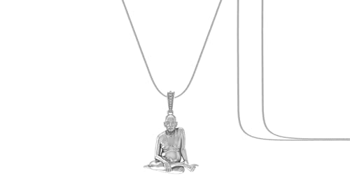 Collier Swami Samarth en argent religieux et sa chaîne de 55,9cm à porter au quotidien