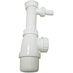 Sifon Para Fregadero Y Lavadora SOMATHERM FOR YOU - P119 - fregadero sifón con salida ajustable para lavadora - Blanco de plástico - una salida lateral para la lavadora