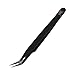 KC Republic Black Curved Professional Tweezer Great For Eyebrow, Eyelash, Facial, Ear, Nose & Ingrown Hair Remover, Make Perfect Eyebrow Shapes (Black)