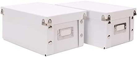 Snap-N-Store Index Card Holder Storage Box - Collapsible Organizer Box fits 1100 Flash Cards - Business, Recipe, or Note Card - 4 x 6, 2 Pack, Classic Blue
