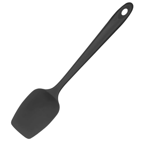 315℃ Hochhitzebeständiger Silikon Löffel Spatel:Flexibler Nahtloser Gummispatel, Backen Kochen Silikon Teigschaber für Antihaftbeschichtetes Kochgeschirr Mischen Schaben (29cm, Schwarz)