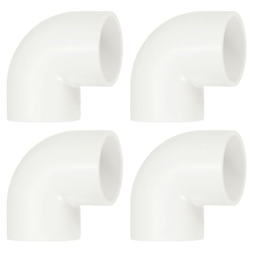 QUARKZMAN 32mm 4 Stück PVC 90 Grad Winkel Rohrverbinder, Reduzierverbinder Reduzierstück Rohrverschraubung Rohrkupplung Adapter für Garten Bauernhof Bewässerung Wasserrohr Armaturen, Weiß