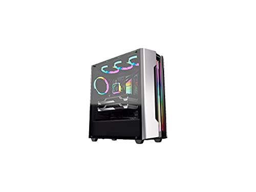 Cougar Gemini S Mid Tower Gaming Case with a Full-Sized Tempered Glass Cover and an Integrated RGB Lighting System (Silver)