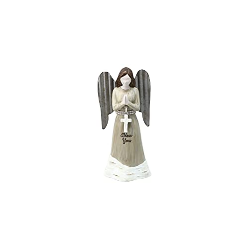 Pavilion Gift company Figura Decorativa de ángel, 4.5 Pulgadas, Blanco y marrón