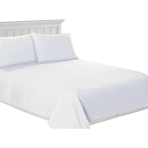 800 Thread Count Super Soft And Luxurious Easy Care 100% Pure Egyptian Cotton Flat Sheet For Hotel Quality Bedding-Breathable Bed Top Sheet (Double: 230x260cm) Cover