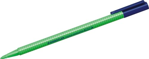STAEDTLER Triplus Textsurfer 362-5 - Marcador fluorescente de diseño triangular ergonómico. Ancho de línea variable desde 1-4 mm aprox. Color verde. Caja de cartón con 10 marcadores