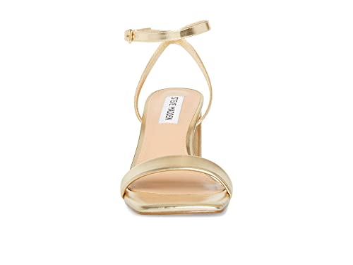 Steve Madden Steve Madden® Luxe Block Heeled Sandals for Women – Leather Upper and Lining – Adjustable Buckle Closure Gold 7.5 M