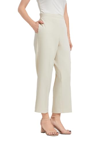 KYAL Women's High Waisted Stretchy Work Pants Straight Leg Business Office Trousers