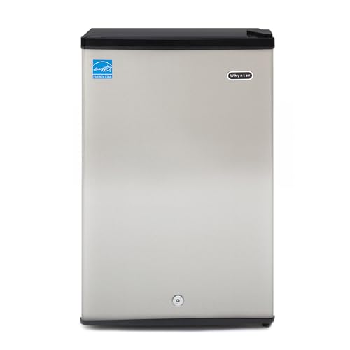Whynter Upright Freezer with Lock, 3 Cu. Ft. Small Freezer Mini Freezer for Bedrooms, Dorms, Garages, Offices CUF-301SS, Stainless Steel, Energy Star