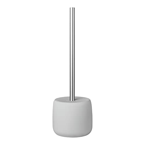 Image of blomus SONO Toilet Plunger with Decorative Holder - Ceramic Soft Touch with Stainless Handle - Modern Design - Microchip (Grey)
