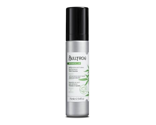 Bullfrog | Maschera Notturna Anti-stress 75ml | Viso e Barba | Olio di Cocco, Olio di Avocado, Vitamina C, Texture Leggera | Idratante, Lenitiva, Rigenerante per tutti i tipi di pelle