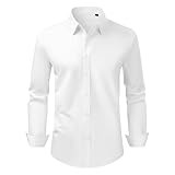 Polyvalent pour toutes les occasions : Disponible au choix en noir et blanc avec des tailles M, L et XL, ce style de chemise boutonnée à manches longues pour homme convient au travail, aux mariages, aux sorties décontractées ou aux dîners formels