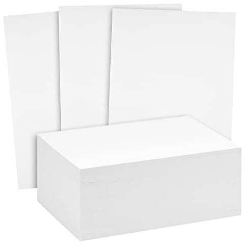 200 Pieces 5x7 Invitation Cardstock Printer Paper, Blank Heavy Weight 100lb Cover Postcards (300gsm, White) Cover