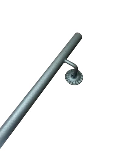 FERMEG – Corrimano in Ferro Battuto per Scale Interne ed Esterne | 50–400 cm | Kit con Staffe e Tasselli | Montaggio Facile | Made in Italy | Fai da Te (Nero Antracite, 200 cm)