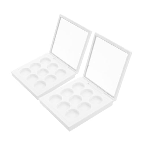 VALICLUD Paleta De Sombras De Ojos Vacía Para Mujer Estuche Pequeño Transparente Rellenable Contenedor De Maquillaje Estuche Para Rubor En Polvo 9 Rejillas Plástico