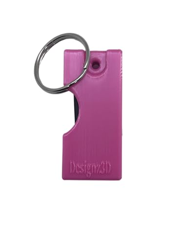 Funda para Yubikey 5C NFC rosa con tapa protectora y enganche para llavero 3