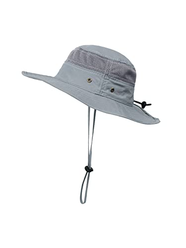 Century Star Toddler Sun Hat Wide Brim Baby Boys Sun Hats Mesh Breathable Baby Sun Hat Boys Girls Summer Beach Bucket Hats Grey 12-24 Months #TOP2