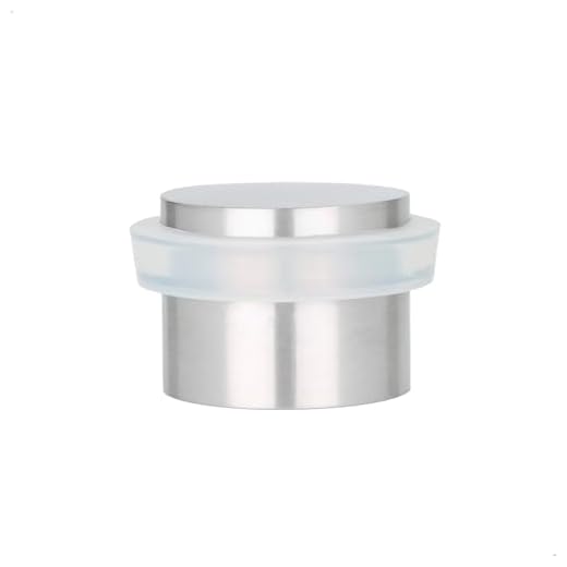 EVI Herrajes | Tope de Puerta Adhesivo | Ø24x20 mm | Goma Blanca de Silicona Natural | Acero Inoxidable Acabado Mate | Gran Adhesión | 100% Funcional | Mod. I-163BAM