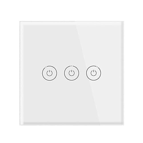 Interruptor de luz táctil elegante de panel cristal negro y blanco 90-250V