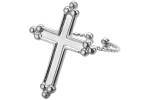 Adjustable Sterling Silver Open Cross Band Ring for Daughter