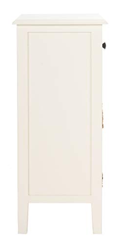Safavieh Home Collection Everly Drawer Vintage White 1-Drawer 2 Removable Baskets Side Table #TOP3