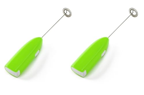 Batidora de Mano a Pilas Verde, Batidor Eléctrico Portátil, Pack de 2 Unidades