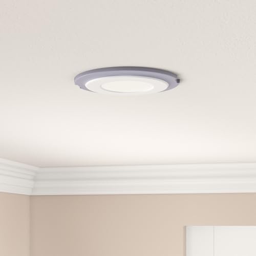 Image of D'Mak Exclusive 9 Watt Super Bright Double Color POP Round Shape LED Color Panel Ceiling Light | Pack of 04 (White+Blue, 4 x 4 inch)