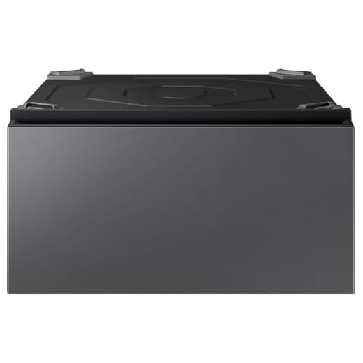 SAMSUNG Pedestal de pente de lavanderia AI sob medida com gaveta de armazenamento removível, WE702NZ/US, aço escuro