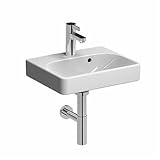 Le lavabo est fabriqué en céramique durable, permet un nettoyage rapide et facile et offre une grande résistance aux dommages.