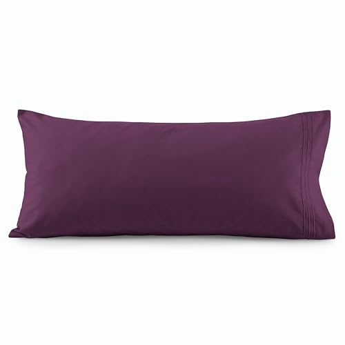 Image of Elegant Comfort Luxury Ultra-Soft 1-Piece Body Pillowcase - 1500 Premium Hotel Quality Microfiber Double Brushed - Wrinkle Resistant, Body Pillowcase Size, Purple