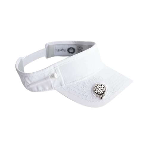BONK Golf Visor - Tee Holder with Tees & Bill Magnet with Ball Marker - Lightweight Golf Hats for Women - White