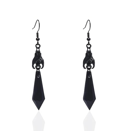 RIXERKOC Brincos góticos escuros de morcego brincos de vidro de vampiro para Halloween, brincos pendentes estilo punk rock jóias de Halloween para festa e disfarces, Padrão, Cristal, Sem pedra
