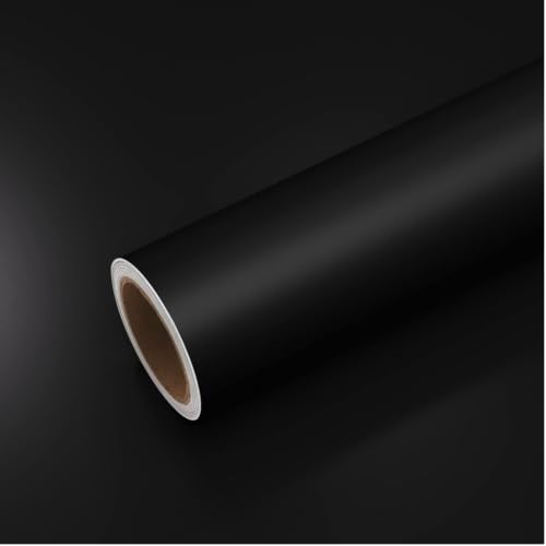 Image of WISDOM Black Matte Self Adhesive Wallpaper for Furniture, Kitchen Cabinets, Wardrobe, Table & Wall Peel and Stick Waterproof Vinyl Contact Paper Smooth Plain Black Finish (20x120 in)