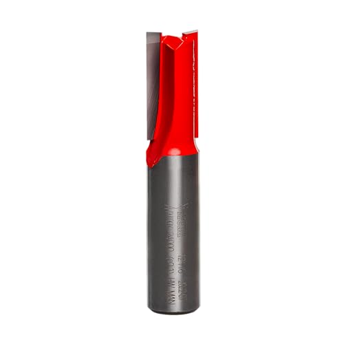 Image of Freud Double Flute Straight Router Bit with Tico Hi-Density Carbide for Maximum Performance - Ideal for Grooving & Edge Routing, 1 /2 inch Diameter, 1 /2 inch Shank, 1 inch Height, 2 Cutters - 12-116