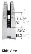 C.R. LAURENCE Z312BS CRL Brushed Stainless Z-Series Round Type 2" Radius Base Stainless Steel Clamp for 1/2" Glass