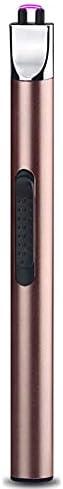 Leejie Lighter Candle Lighter Electric Lighter Rechargeable USB Lighter Flameless Grill Lighter for Candles BBQs Fireplaces Camping (Rose Gold)