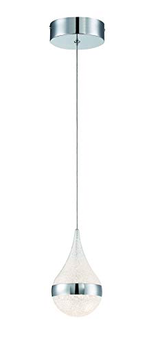 George Kovacs P1453-077-L Silver Slice 1 Light LED Mini Pendant, 9 Watt LED, Chrome